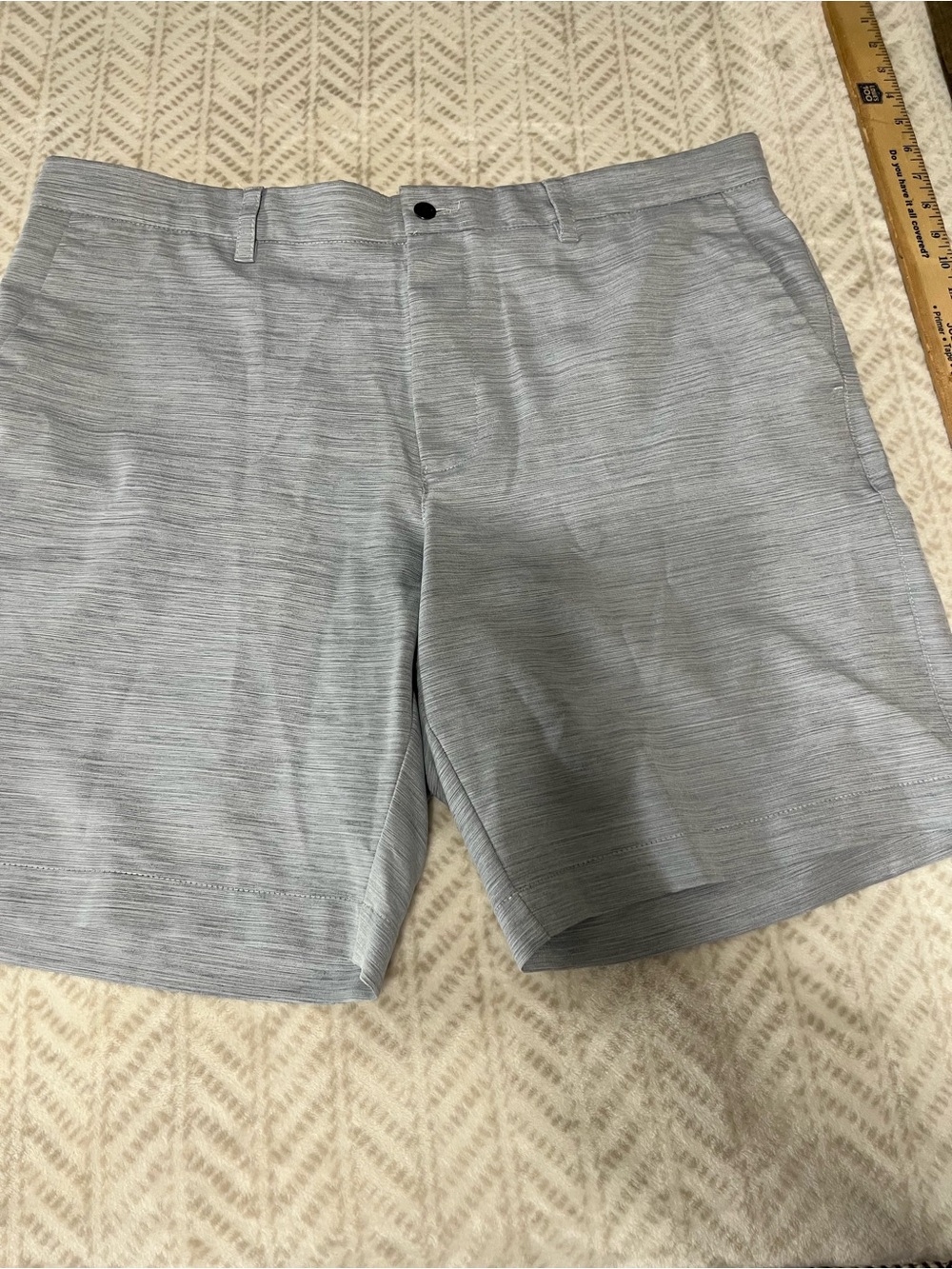 Callaway Men's Heathered Light Blue Performance Flat-Front Golf Shorts 38
